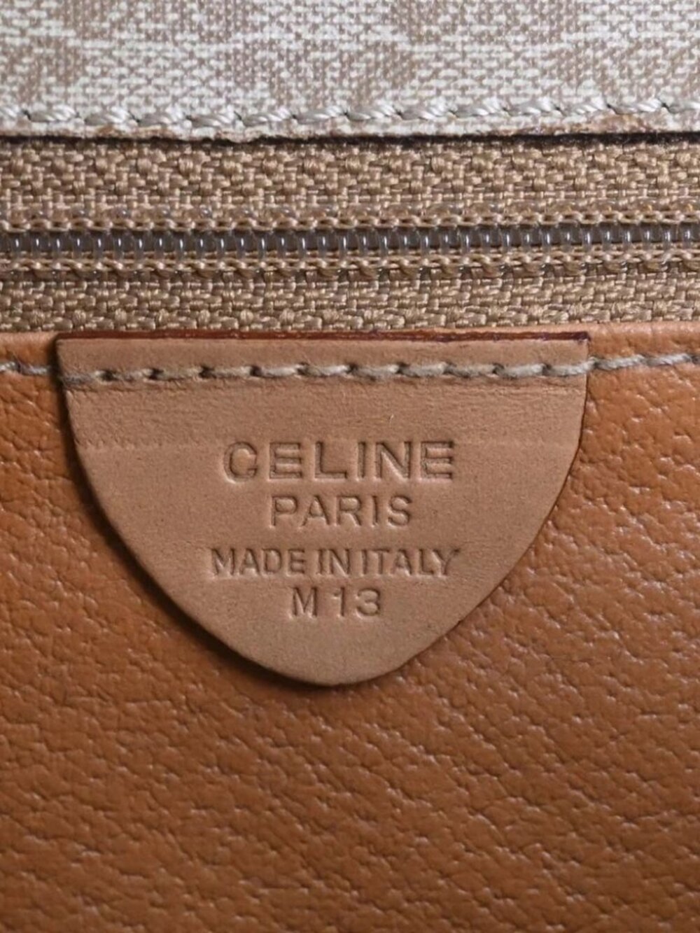 Celine Beige Macadam Shoulder Bag M13 136162 - Picture 8 of 11